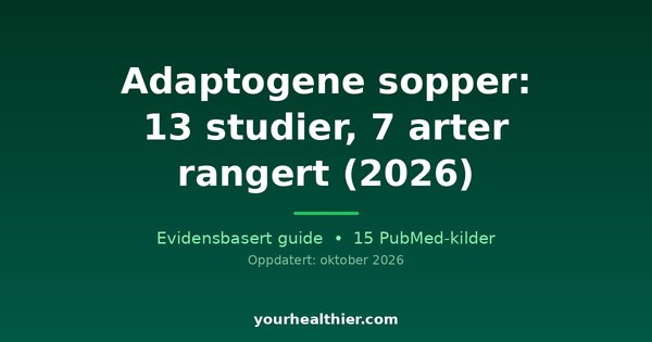 Adaptogene sopper: 13 studier, 7 arter rangert (2026)