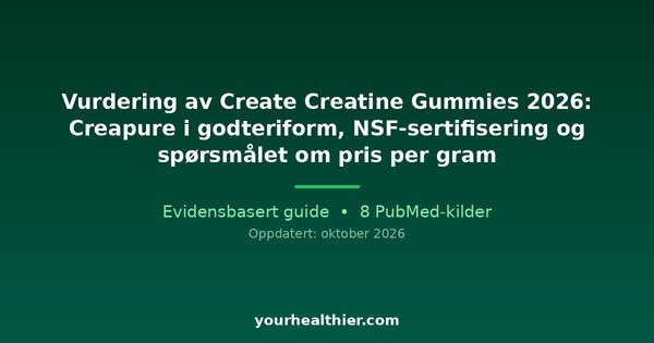 Vurdering av Create Creatine Gummies 2026: Creapure i godteriform, NSF-sertifisering og spørsmålet om pris per gram