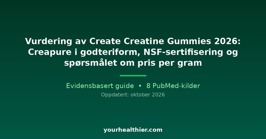 Vurdering av Create Creatine Gummies 2026: Creapure i godteriform, NSF-sertifisering og spørsmålet om pris per gram