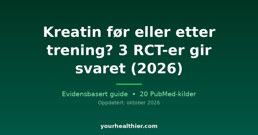 Kreatin før eller etter trening? 3 RCT-er gir svaret (2026)