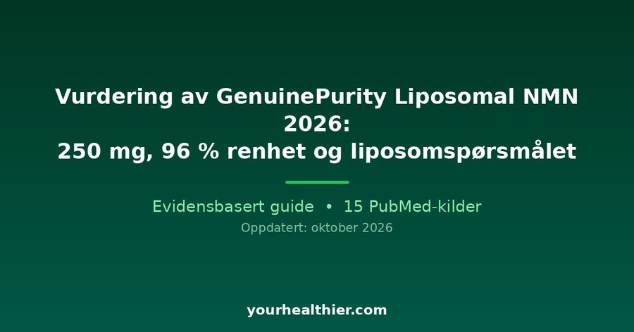 Vurdering av GenuinePurity Liposomal NMN 2026: 250 mg, 96 % renhet og liposomspørsmålet