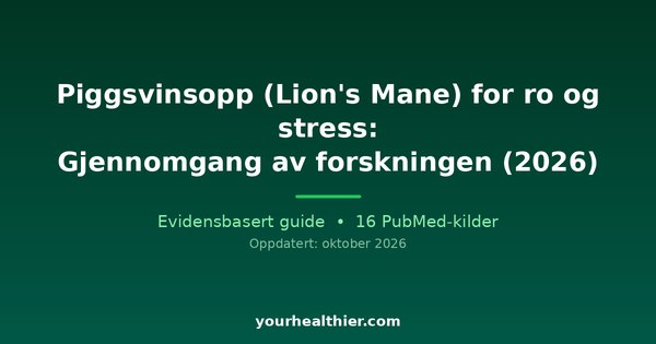 Piggsvinsopp (Lion’s Mane) for ro og stress: Gjennomgang av forskningen (2026)