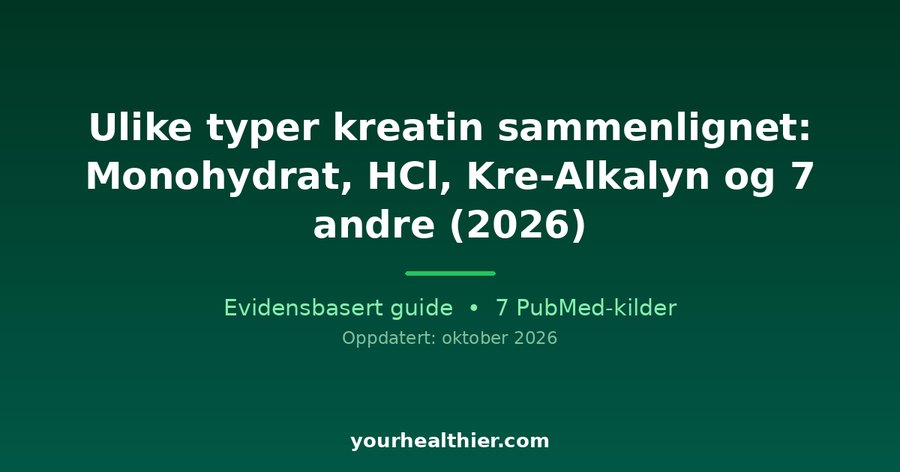 Ulike typer kreatin sammenlignet: Monohydrat, HCl, Kre-Alkalyn og 7 andre (2026)
